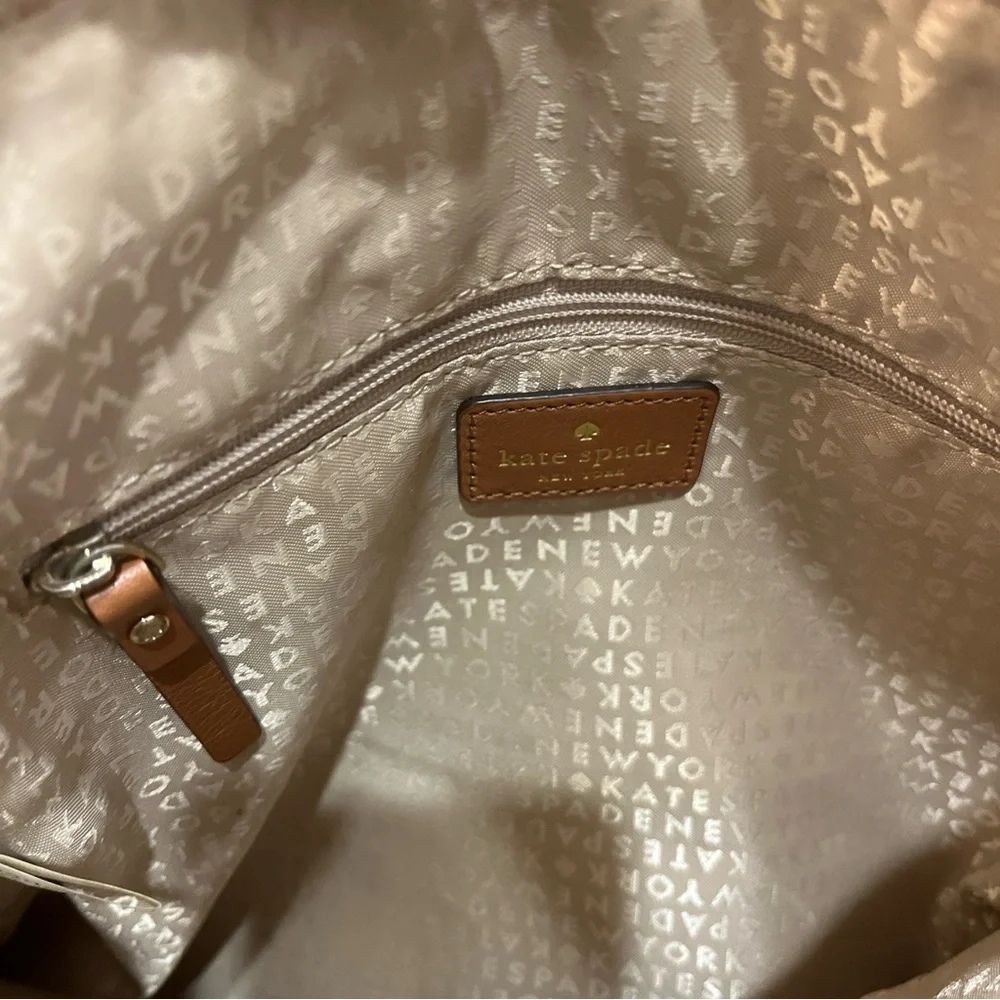 Kate Spade Classic Spade Victoria Beige Leather Crossbody Shoulder‎ Bag WKRU150